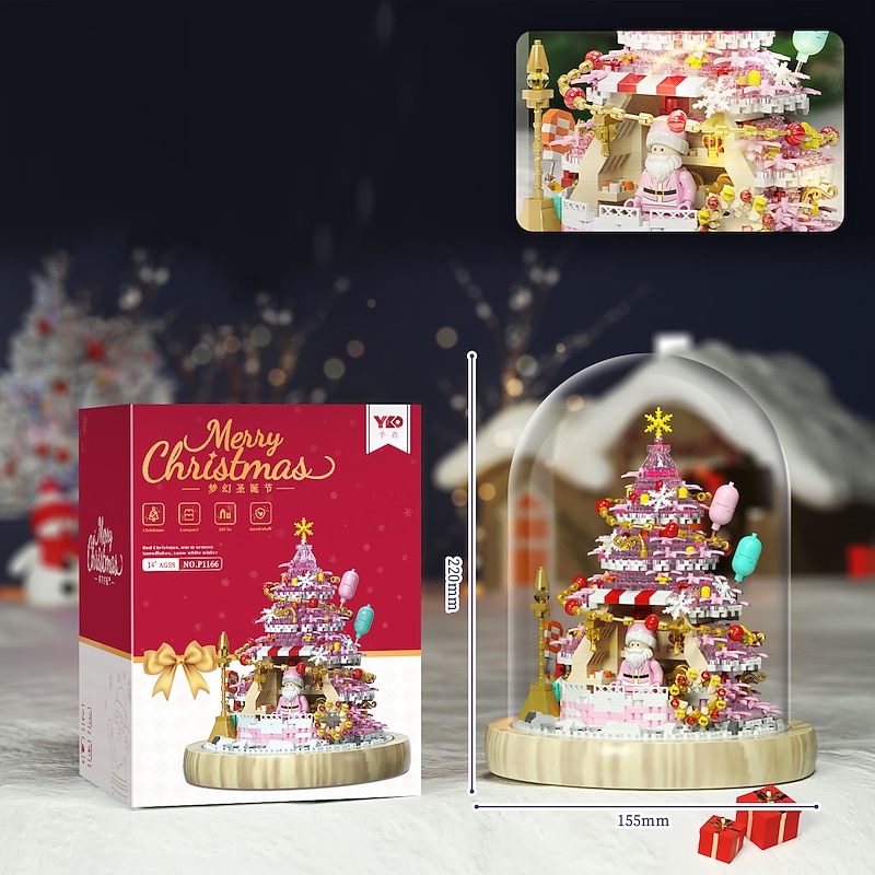 Building Blocks Festival Tree Tabletop Decorations Children's Assembly Toys Birthday Gifts4