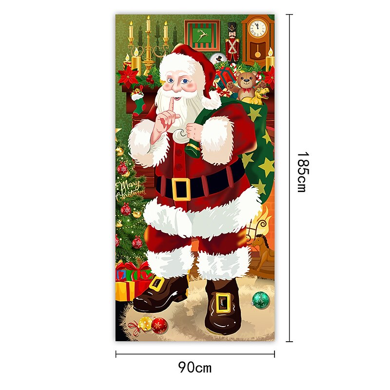 Christmas 3D Stickers Waterproof Door Stickers Xmas Door Mural Peel Self Adhesive Wallpaper PVC Sticker Removable Wall Decal for Home Office Decoration3