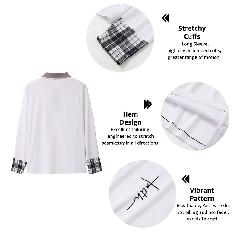 Men's Faith Polo Shirts Golf Shirt Long Sleeve Polo Shirts Collared Shirts Business Casual WorkWear Formal Wear Festival Wear 3D Print Buttons Black White Wine3