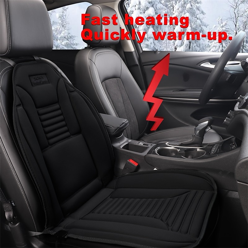 Heated Car Seat Cushion Electric Heating, Backrest Cushion, Universal Fit 12V, New Winter Car Seat Cover2