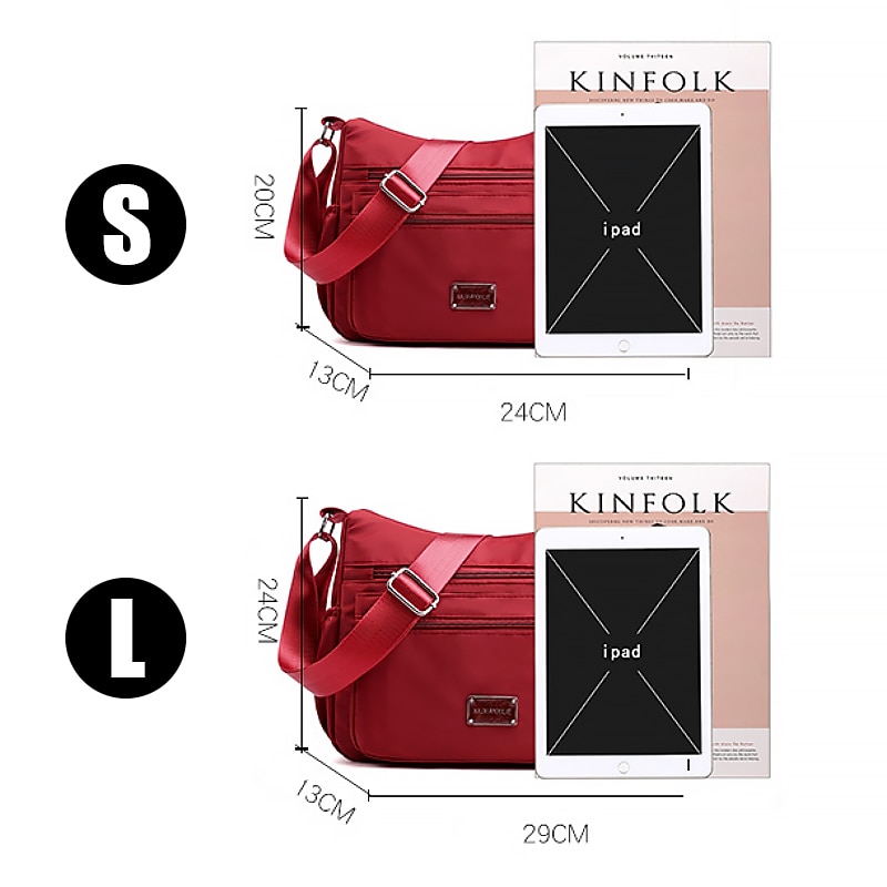 Women's Lightweight Nylon Crossbody Bag - Multi-Pocket Casual Shoulder Purse for Everyday Use, Travel, and Shopping4