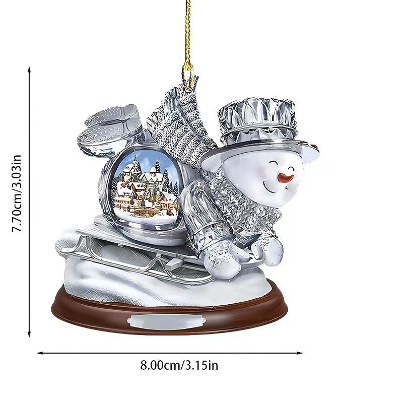 Christmas Tree Ornaments Xmas Decoration Tree Pendant Funny 2D Acrylic Pendant  Christmas Decor for Home Holiday Party Funny Ornaments4