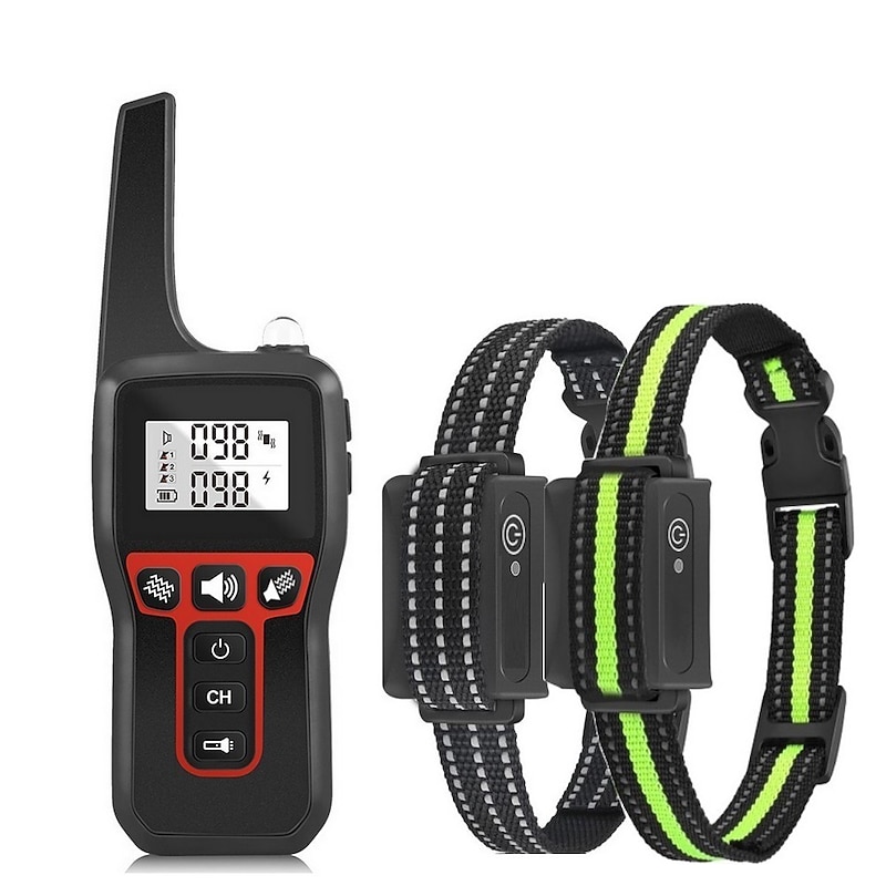 3300FT No Shock Pet Dog Training Collar Beep Vibrating Pet Trainer IPX7 Waterproof Rechargeable Pet Training Collar No Prongs Sound and Vibration Collar3