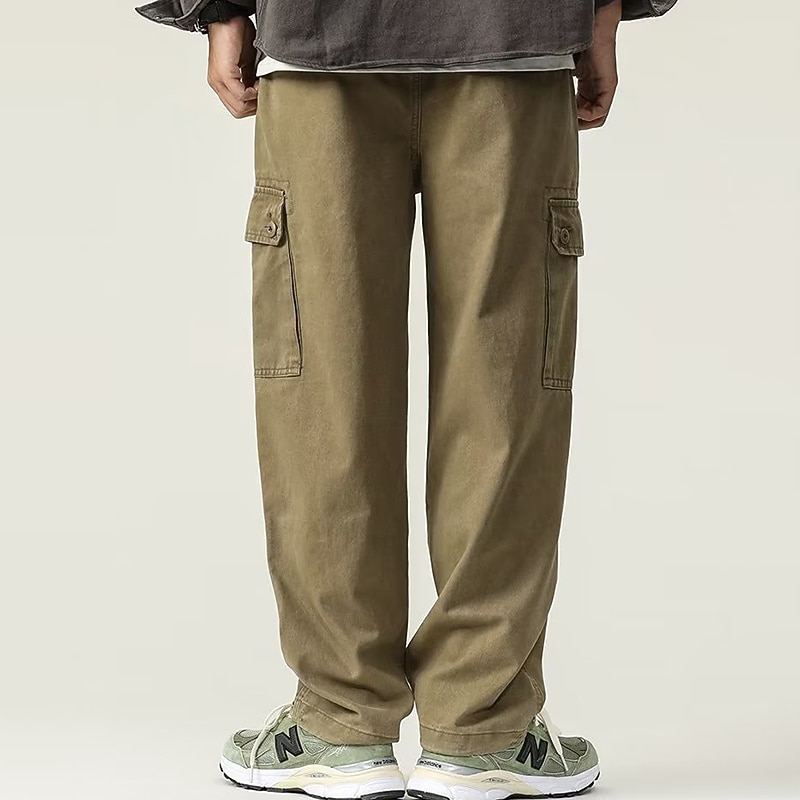 Men's Cargo Pants Cargo Trousers Pocket Drawstring Elastic Waist Plain Comfort Breathable Outdoor Daily Going out Fashion Casual Black Brown3