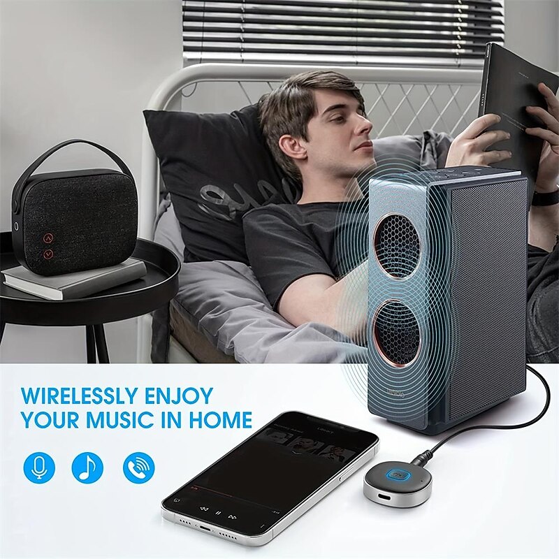 Bluetooth Receiver AUX Car Bluetooth Audio Receiver Converter 5.0 Bluetooth Adapter2