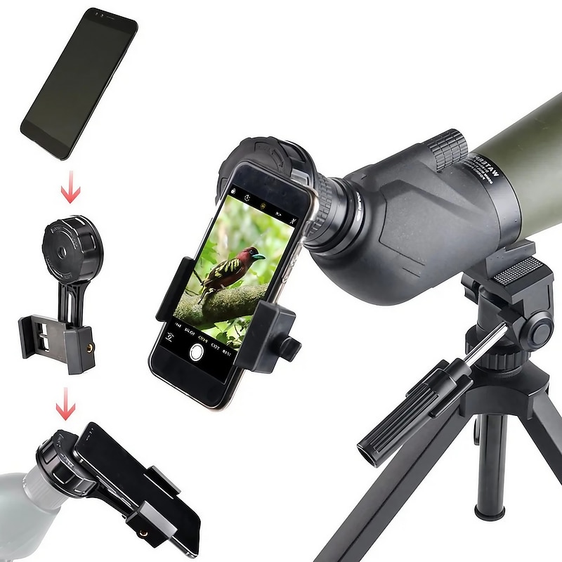 Universal Phone Lens Photography Adapter Mount Adjustable Phone Clip Bracket Telescope Phone Adapter for Binoculars Monocular