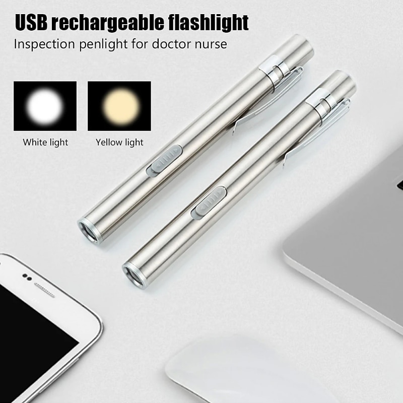 USB rechargeable flashlight flashlight mini LED pocket lamp medical camping bicycle flashlight night lighting