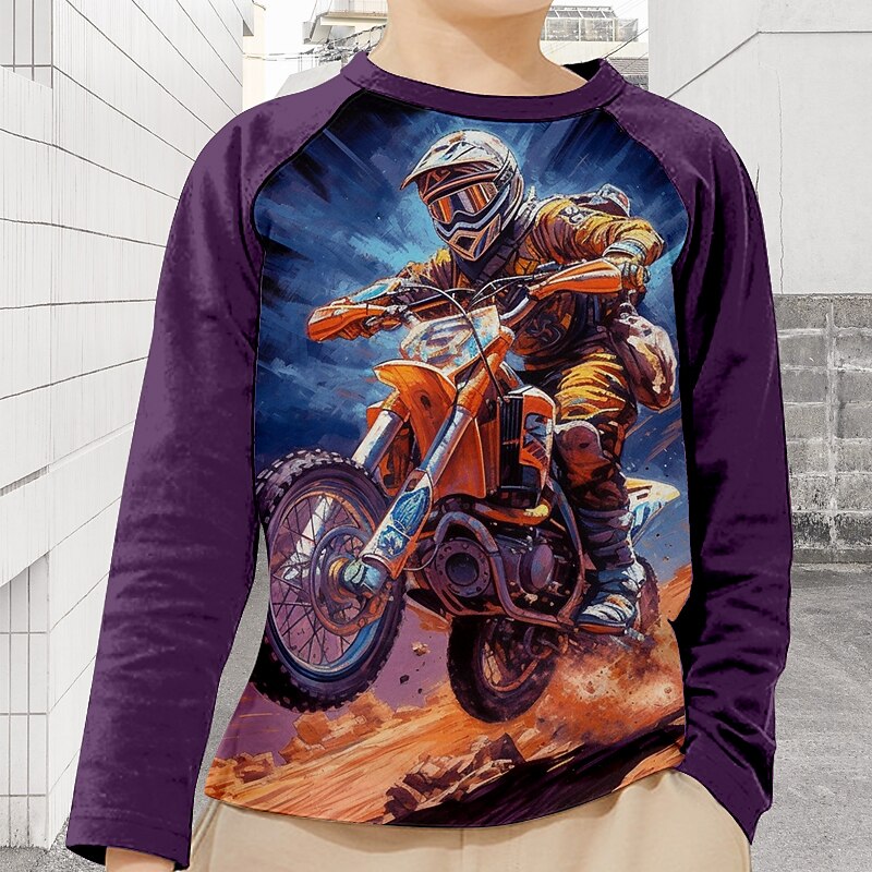 Boys 3D Graphic Raglan Sleeve Shirt Long Sleeve 3D Print Fall Winter Sports Fashion Streetwear Kids 3-12 Years Crew Neck Outdoor Casual Daily Regular Fit4