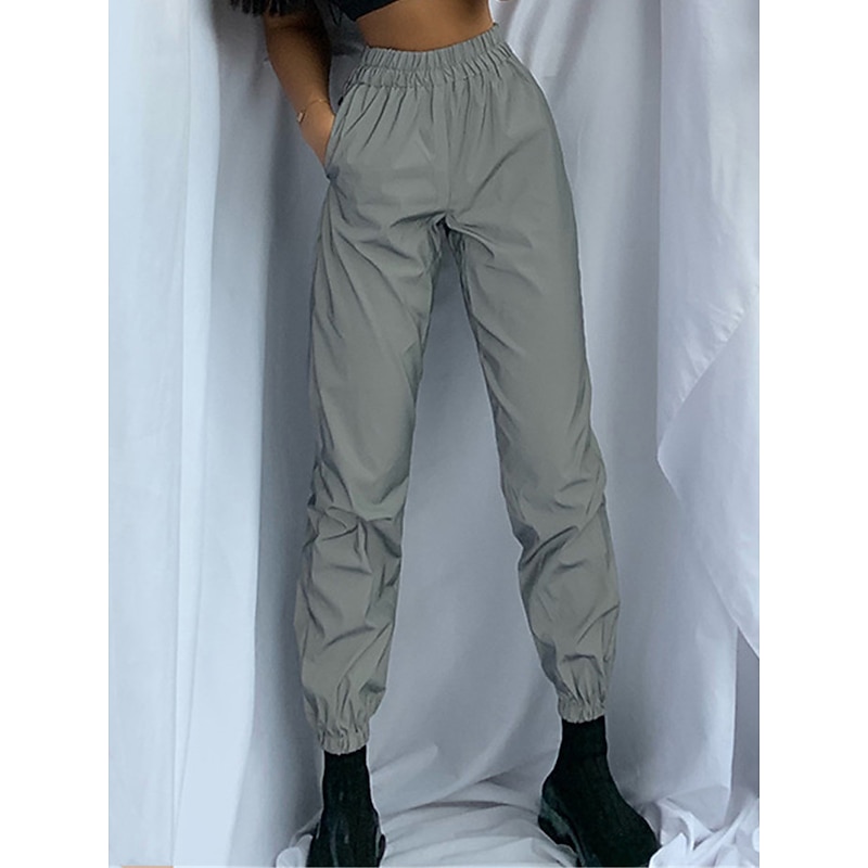 Women's Sweatpants Pants Trousers Fashion Streetwear Athleisure Full Length High Waist Plain Pocket High Cut Comfort Breathability Soft Micro-elastic Vacation Street Daily Gray Fall Winter2