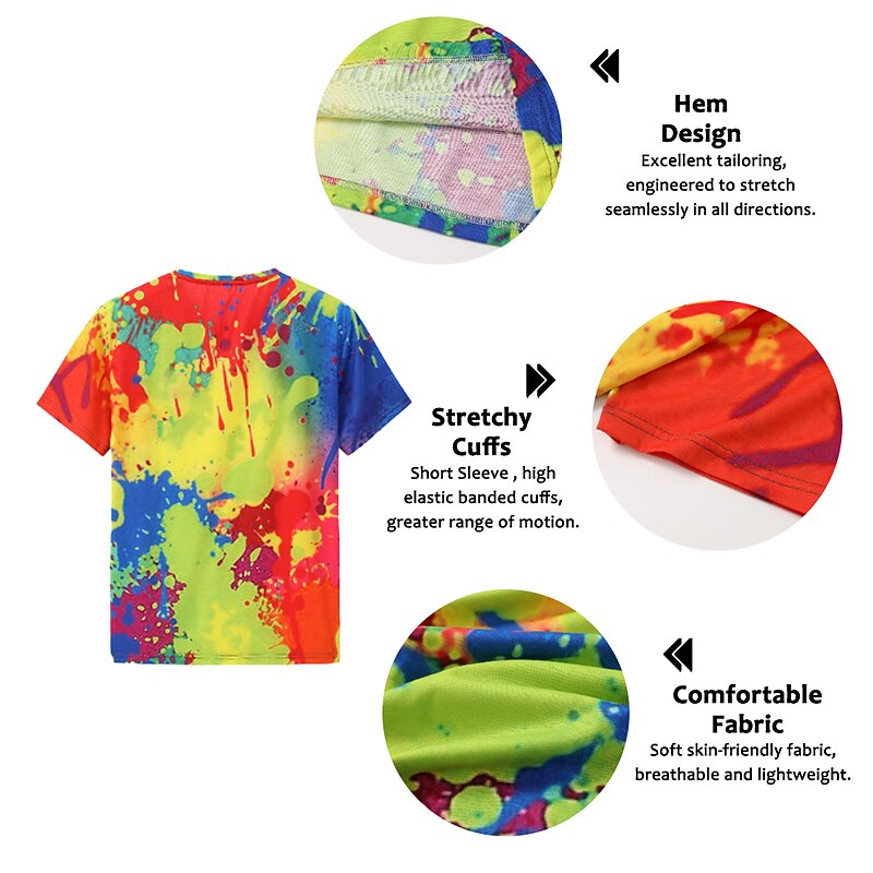 Men's Graphic Rainbow T Shirt Short Sleeve T shirt 3D Print Crew Neck Shirt Vintage Fashion Designer Outdoor Daily Sports Blue Orange Green Spring & Summer Clothing Apparel S M L XL 2XL 3XL3