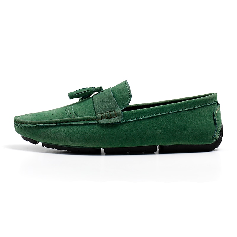 Men's Green Suede Loafers – Casual Slip-On Moccasins with Non-Slip Sole for Driving & Everyday Wear2