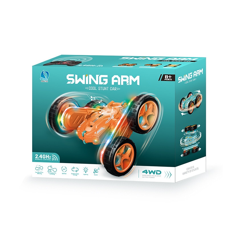 Light Music Swing Arm Stunt Vehicle 360  Rotating Rolling Climbing Off-road Drifting Children's Remote-controlled Car Toy Car4