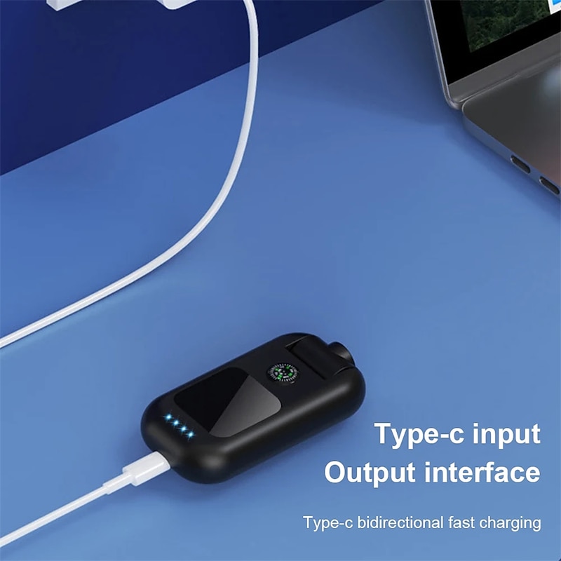 Outdoor Camping Light With Compass C-Shaped Charging Bag Flashlight Camping Light 180 Degree Rotation Super Bright Hiking and Fishing Light  1PC4