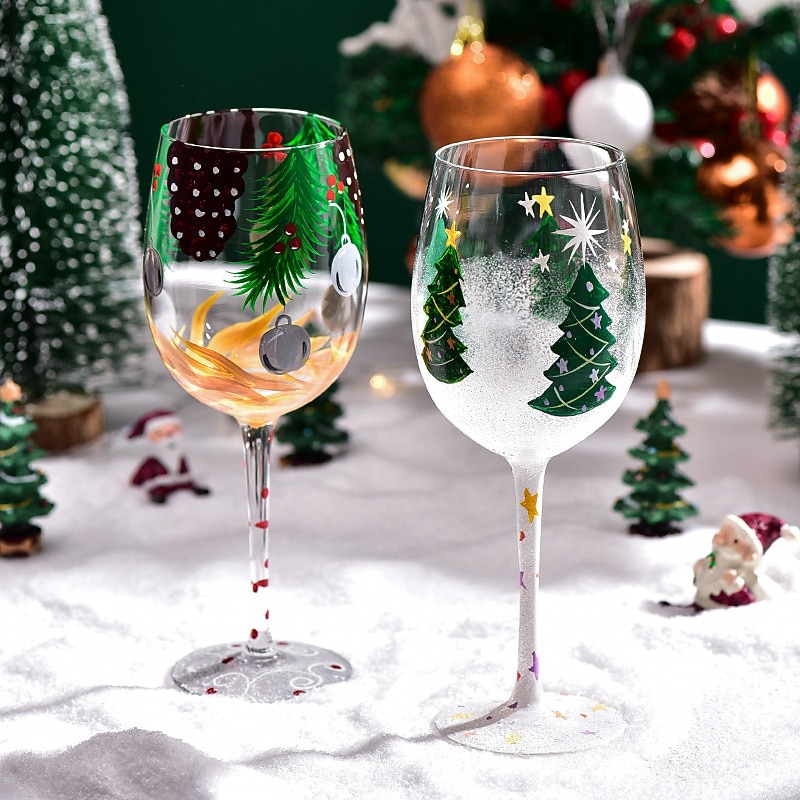 Christmas Deco Wine Glasses, Ideal for White Wine, Red Wine, or Cocktails, Novelty Gift for Birthdays, Weddings, Valentine's Day3
