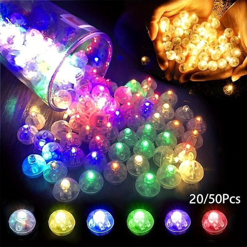 20/50pcs, Mini LED Balloon Lights for Home Decor, Perfect for Christmas,Halloween,Birthday, Wedding, and Party Decorations2