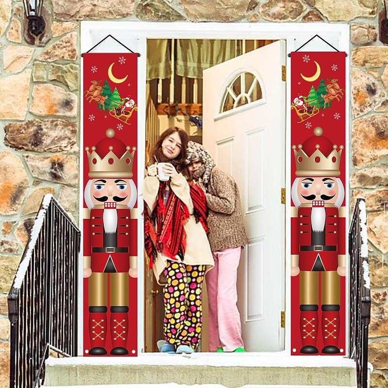 Merry Christmas Door Banner Porch Sign Christmas Door Banner Hanging Believe Merry Christmas Door Porch Sign Indoor Outside Yard Garden Party Decor3