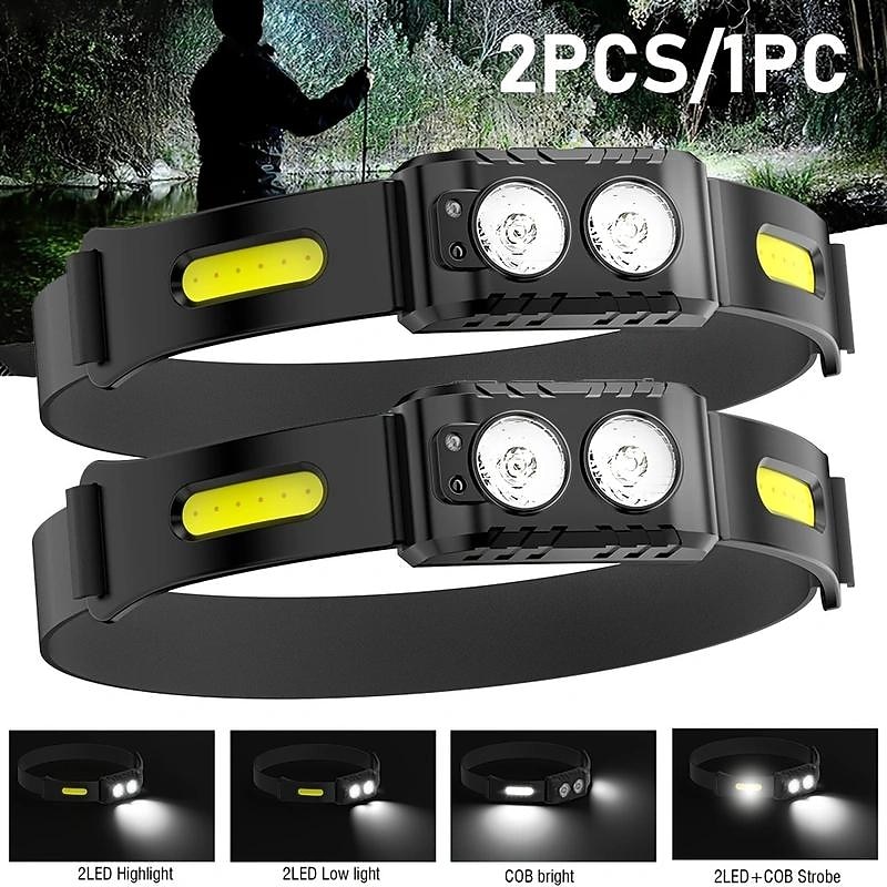 Rechargeable LED Head Torch with Motion Sensor, Lightweight Waterproof Headlamp LED Head Light for Running, Camping, Cycling3