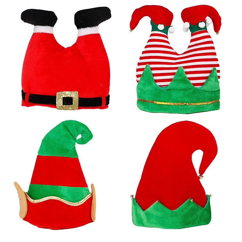 4 Pack Santa Claus Elf Santa Hat Men's Women's Boys Girls' Christmas Christmas Carnival Christmas Eve Polyester Hat2