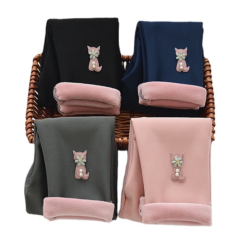 Kids Girls' Leggings Solid Color Active School Cotton 7-13 Years Spring Black Pink Blue2