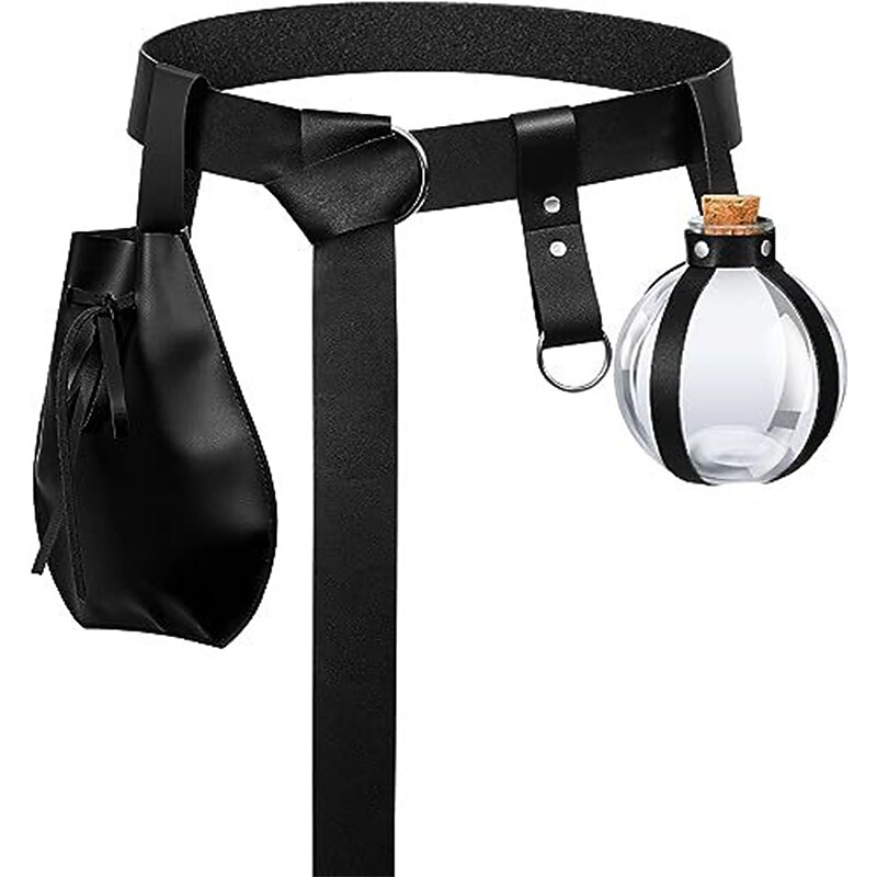 Punk & Gothic Medieval Renaissance Waist Belt Wristband Knight Ritter Viking Crusader Archery Fancy Dress Unisex Celtic Fantasy Halloween Carnival Masquerade Performance Party Stage Adults' Belt Bag2