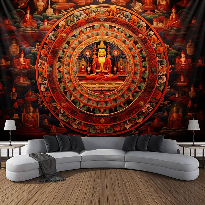 Indian Mandala Hanging Tapestry Wall Art Large Tapestry Mural Decor Photograph Backdrop Blanket Curtain Home Bedroom Living Room Decoration