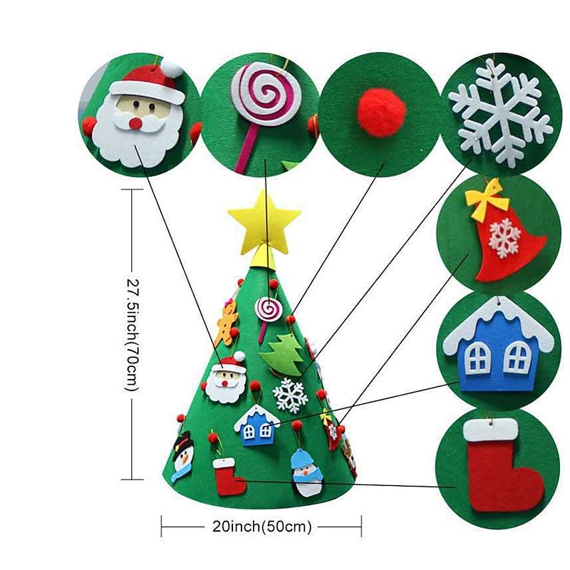 Felt Three-dimensional Christmas Tree Holiday Decorations For Children's Three-dimensional Puzzle Handmade Diy Pendant Non-woven Fabric for Christmas Gifts3