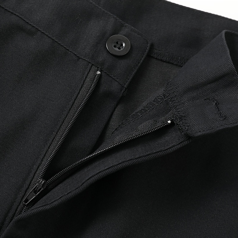 Men's Trousers Chinos Summer Pants Casual Pants Zipper Plain Comfort Breathable Casual Daily Holiday Fashion Basic Black Khaki4