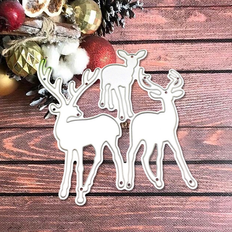 Create Christmas Deer with Metal Cutting Dies - Perfect for Card Making, Scrapbooking, Stamping & More!4