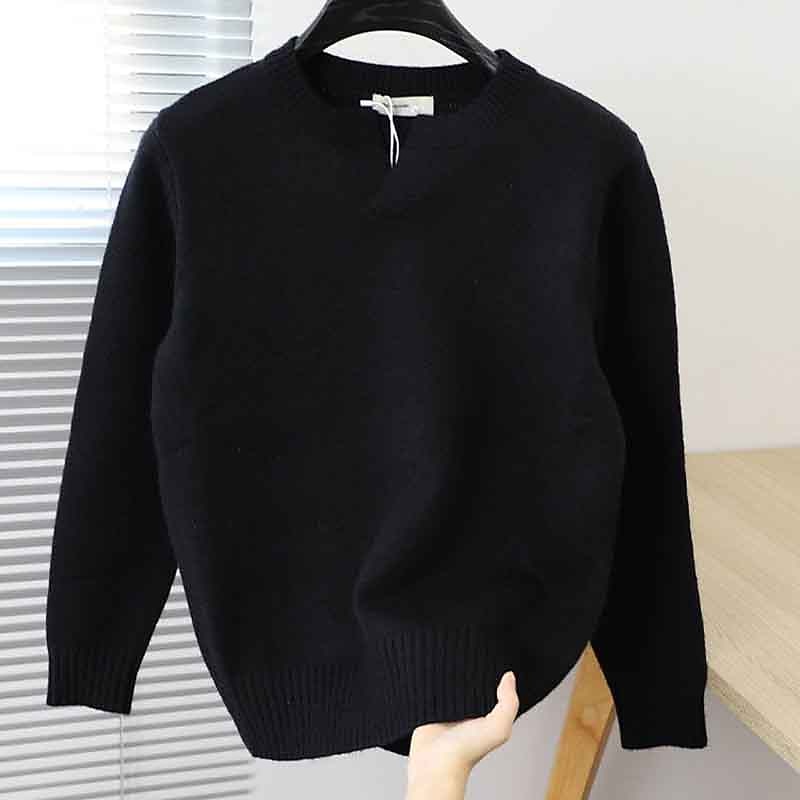 Men's Pullover Sweater Jumper Jumper Ribbed Knit Regular Knitted Plain Crew Neck Modern Contemporary Work Daily Wear Clothing Apparel Fall Winter Black White M L XL3