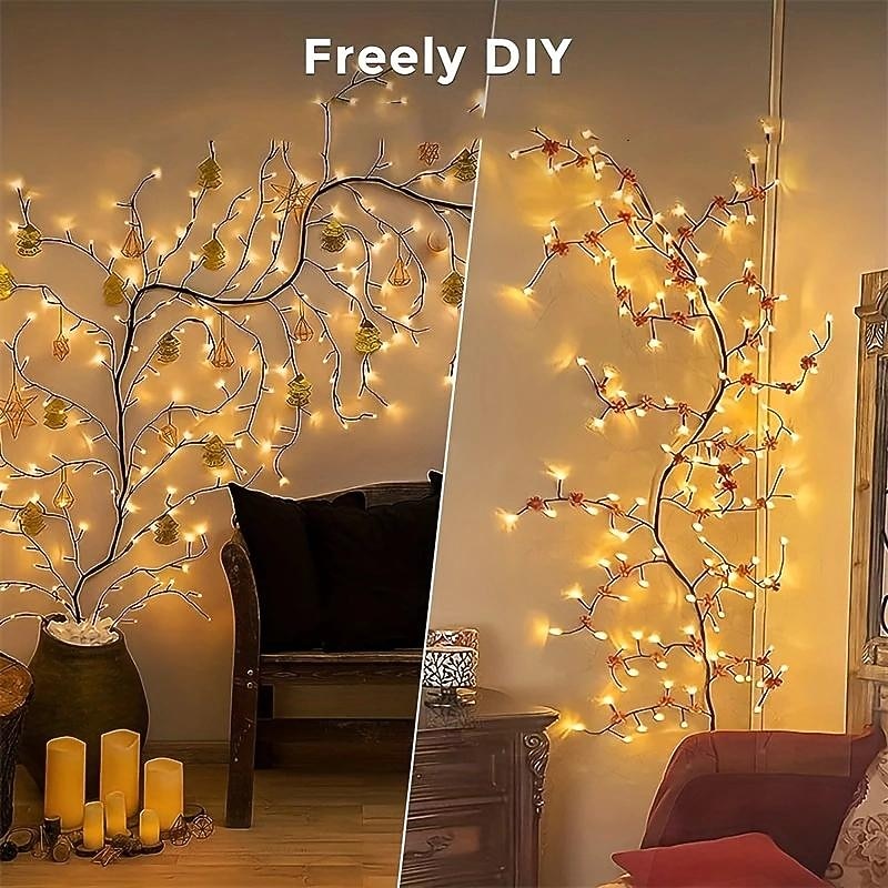 1pc 96LED Branch Light, For Desktop Wall Decoration, 8 Modes, USB Powered DIY Holiday Tree Vine Light, Halloween Decoration, Christmas Decoration Night Light4