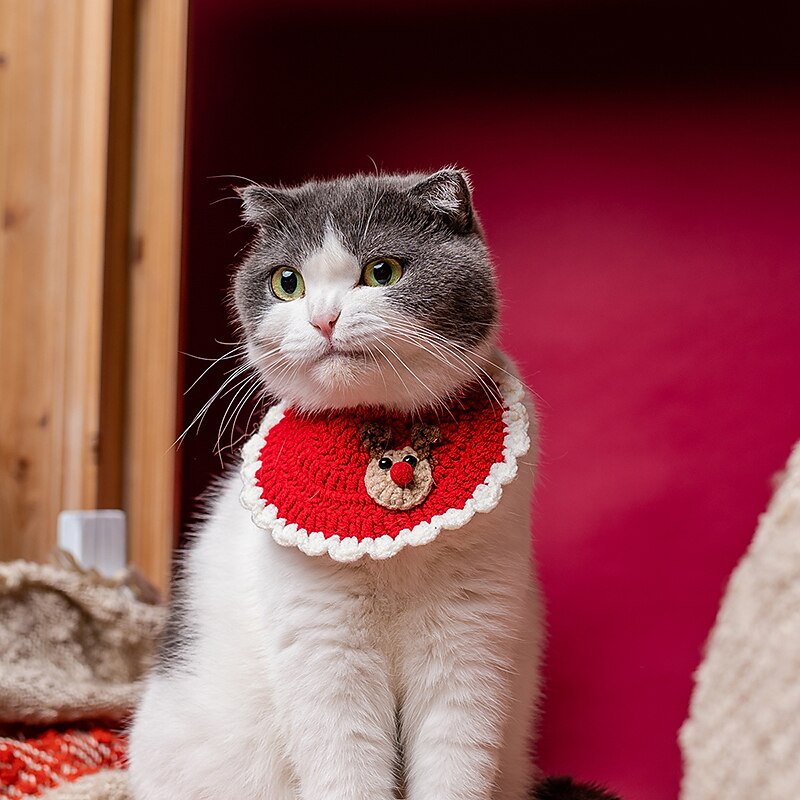 Pet Christmas Hat Pure Handmade Woolen Knitted Hat Headwear Dressing Cute Holiday Personalized Creativity4