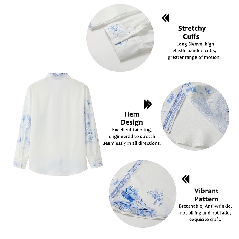 Men's Floral Graphic Prints Shirt Short Sleeve Sports Fashion Streetwear Outdoor Daily Weekend Summer Spring Turndown Print Yellow Red Blue Green Light Blue3