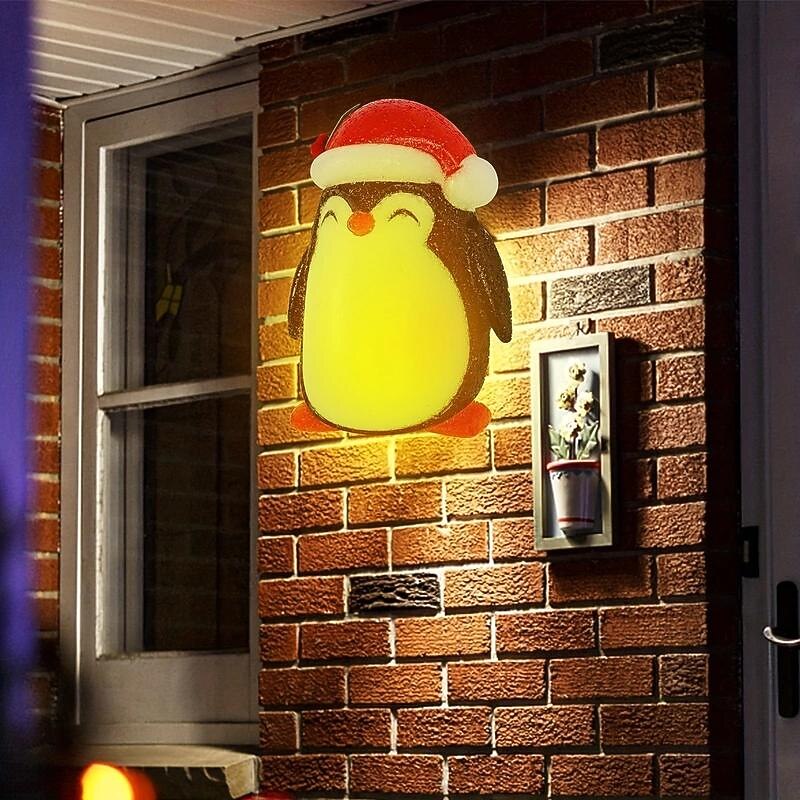 Christmas Porch Light Cover, Penguin Outdoor Christmas Decoration Lamp Cover, Perfect For Xmas Porch Lights Garage Lights Outside Xmas Party Decor2