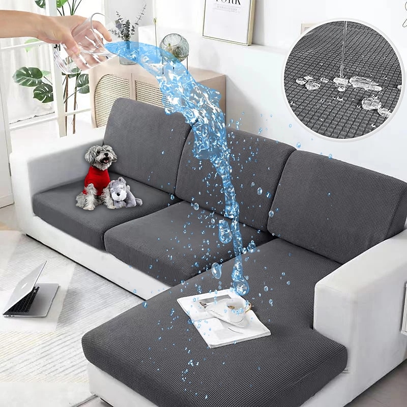 Waterproof Couch Covers Sofa Seat Cushion Cover For Dogs Pet, Sectional Sofa Slipcover For Love Seat,Burgundy Red L Shaped,3 Seater,Arm Chair, Washab