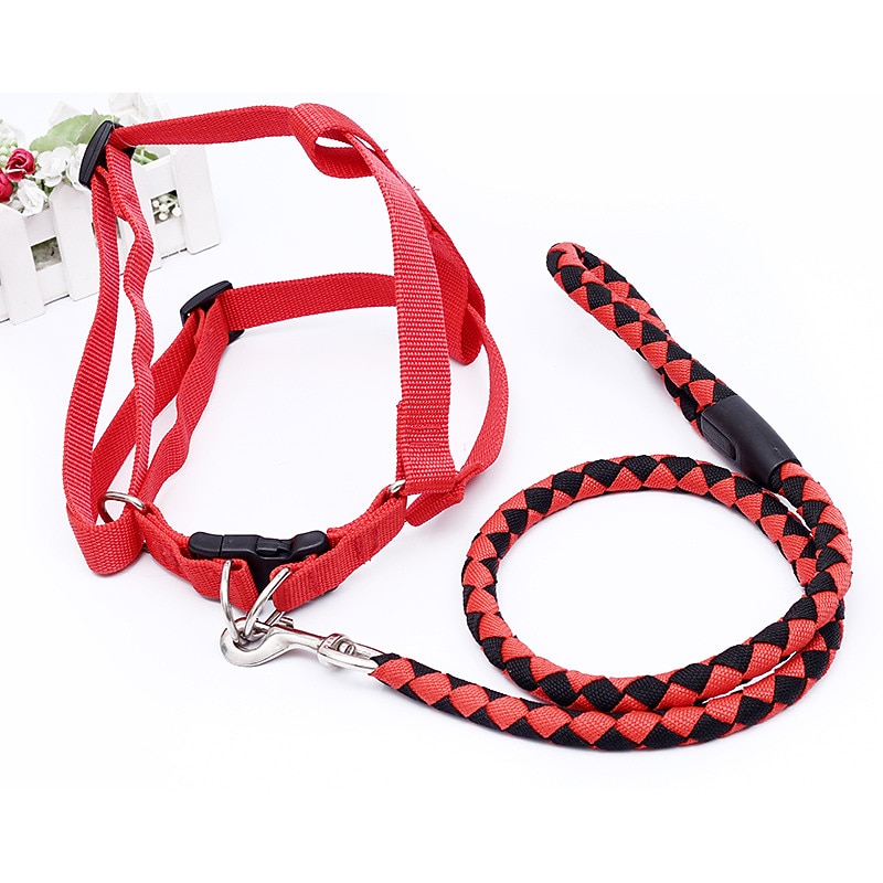 PP Ribbon Woven Round Dog Rope Dog Chest Strap Traction Rope Dog Rope Pet Supplies2
