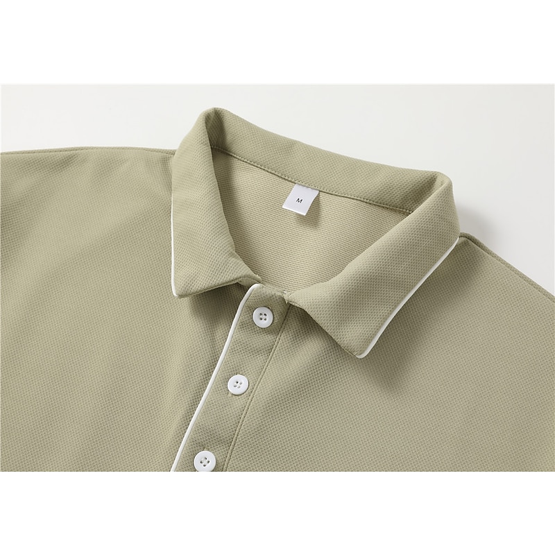 Men's Polo Shirts Button Up Polos Casual Sports Lapel Short Sleeve Fashion Basic Plain Buttons Summer Regular Fit Light Green Dark Blue Light Blue Polo Shirts4