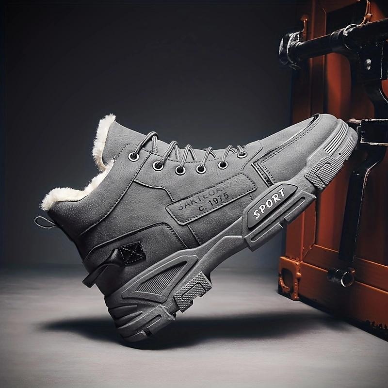 Men's Fleece Lined Winter Boots, Waterproof and Warm High-Top Lace-Up Shoes, Anti-Slip Outdoor Snow Boots for Cold Weather3