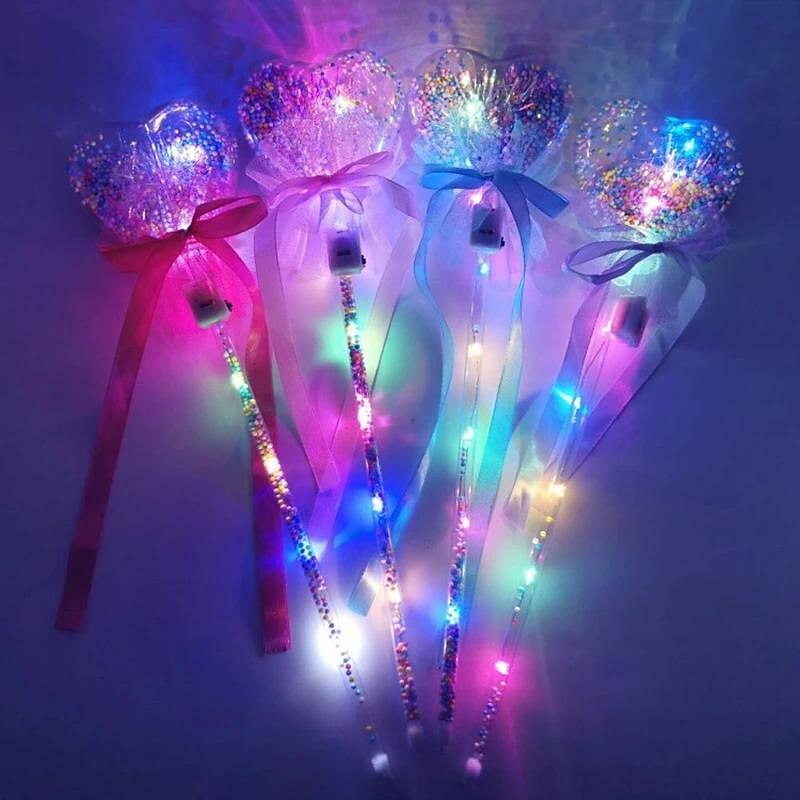 3Pcs LED Magic Fairy Stick Christmas Tree Wands Rave Toy Light-up Magic Ball Wand Glow Stick for Birthdays Novelty Luminous Toy4