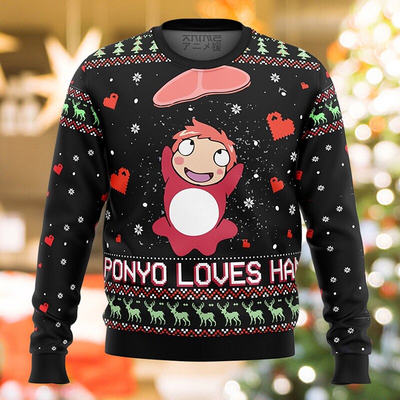 Christmas Totoro Cartoon Manga Sweatshirt Anime 3D Print 3D Graphic For Couple's Men's Women's Adults' Christmas Carnival Masquerade 3D Print4