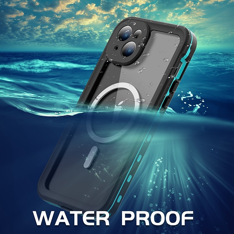 Phone Case For iPhone 15 14 Pro Max Plus 13 Pro Max Waterproof Case Detachable Full Body Protective Double Sided Armor ABS+PC