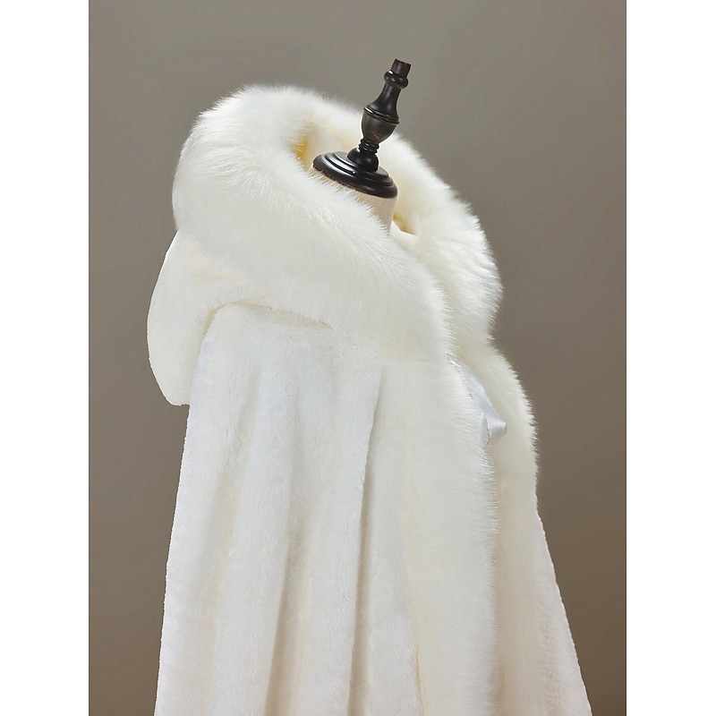Faux Fur Wraps Shawls Women's Wrap Cape Elegant Keep Warm Sleeveless Terylene Wedding Wraps With Pure Color For Wedding Fall & Winter4