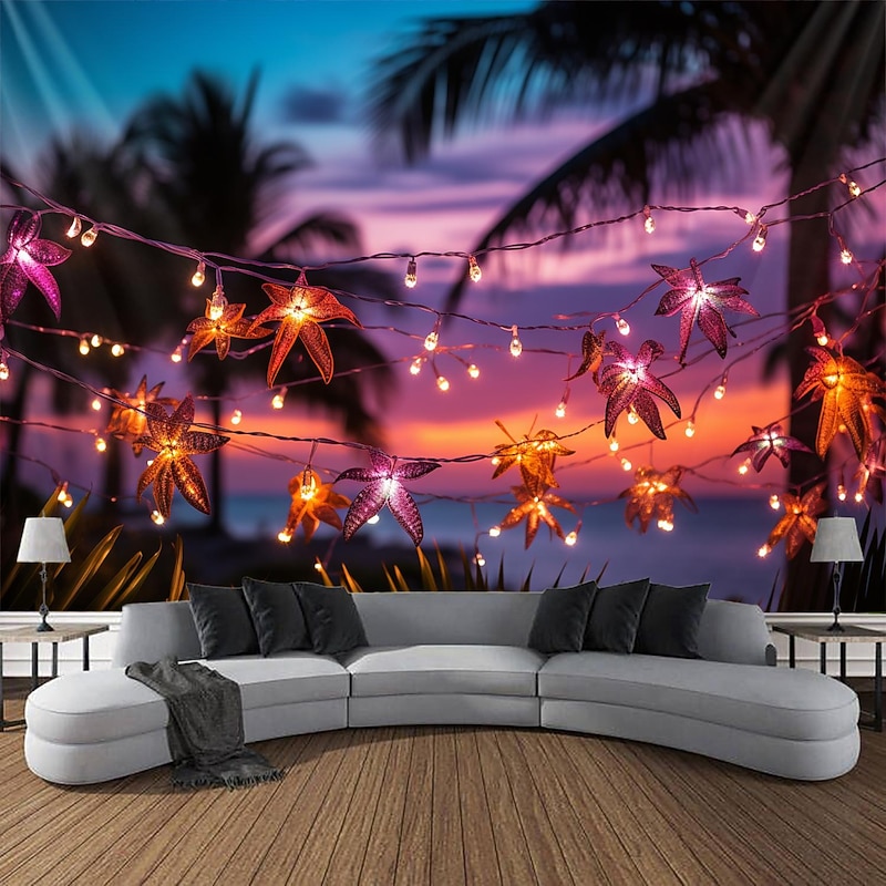 Beach Lighting Hanging Tapestry Wall Art Large Tapestry Mural Decor Photograph Backdrop Blanket Curtain Home Bedroom Living Room Decoration3
