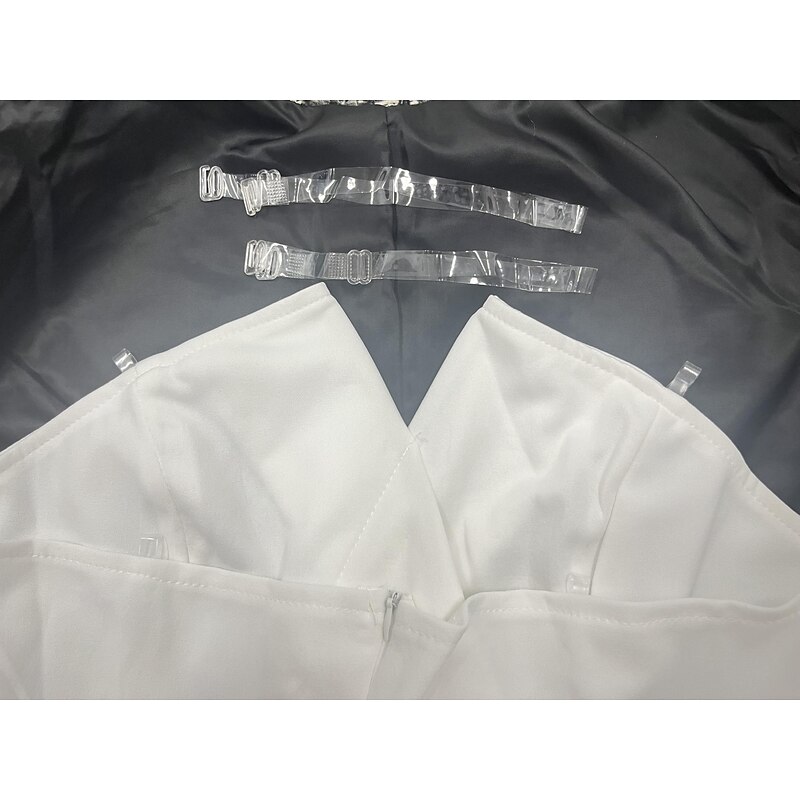 Women's Jumpsuit Clean Fit Wedding  High Waist Solid Color Strapless Streetwear Street Going out Regular Fit Sleeveless Red White Summer Fall4