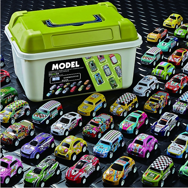 Storage Bucket Collection Edition 30 Alloy Racing Cars Iron Sheet Cars Rebound Cars Multiple Alloy Cars Live Streaming Cars3