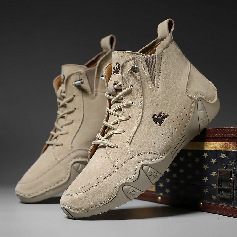 Men's Winter Warm Leather Boots, Fleece-Lined Lace-Up Ankle Boots, Durable and Stylish Casual Footwear, Perfect for Cold Weather4