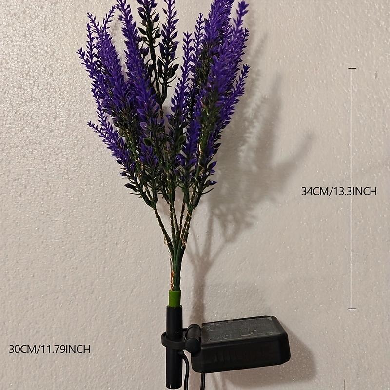 2pcs LED Solar Outdoor Garden Lights, Artificial Lavender Flowers, Outdoor Waterproof Decorative Landscape Lights, Bright Colors, Used in Courtyard Gardens, Flower Beds, Lawns, Campsites, Christmas3