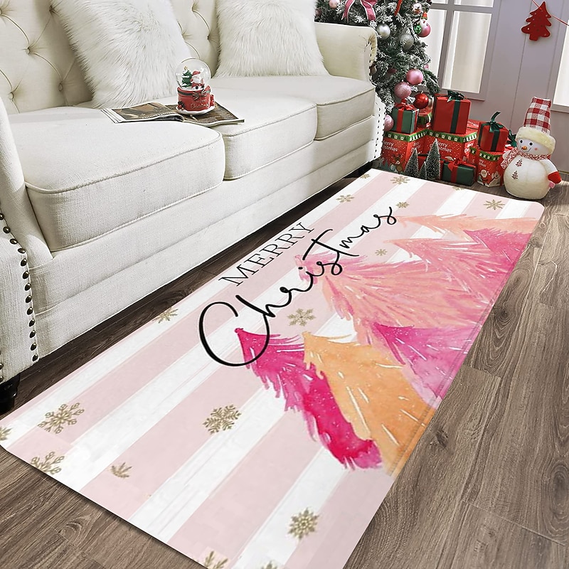 Christmas Decorations Tree Area Rug Non Slip Xmas Floor Mat Bedside Livingroom Bedroom Indoor Outdoor4