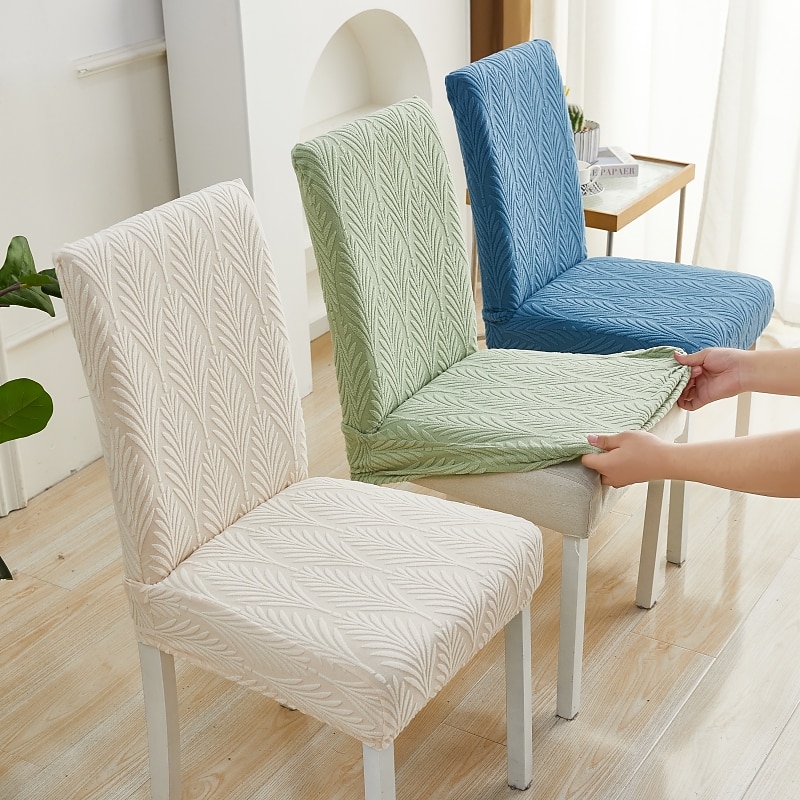 Dining Chair Cover Stretch Chair Seat Slipcover Suede Water Repellent Soft Plain Solid Color Durable Washable Furniture Protector For Dining Room Party