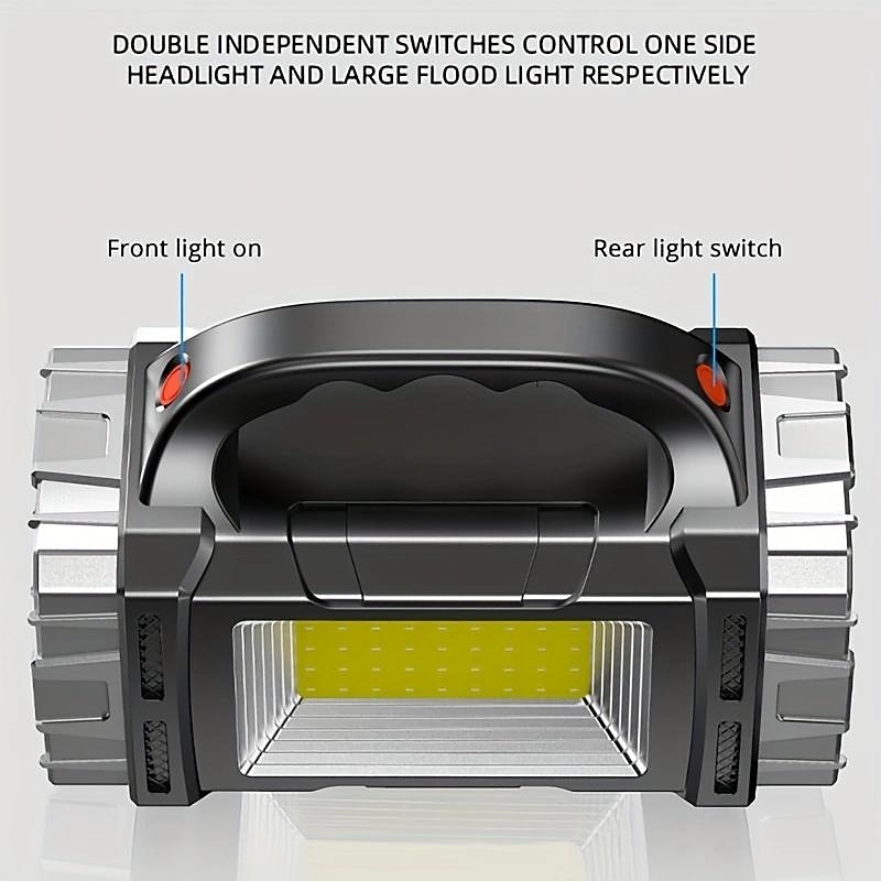 1pc Multifunctional Solar Portable Light, USB Rechargeable LED Flashlight with Side Light, Waterproof, Floodlight&Spotlight, Handheld Torch for Home Outdoor Camping, Fishing, Hiking and Nightwalk2
