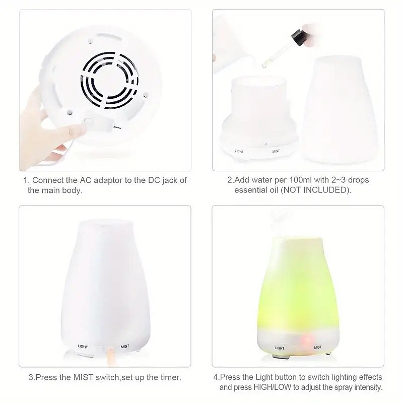 Portable Colorful Lights H2o Spray Cool Mist Humidifier Double Wet Aroma Essential Oil Diffuser Usb Rechargable Minicar Home Air Humidifier3
